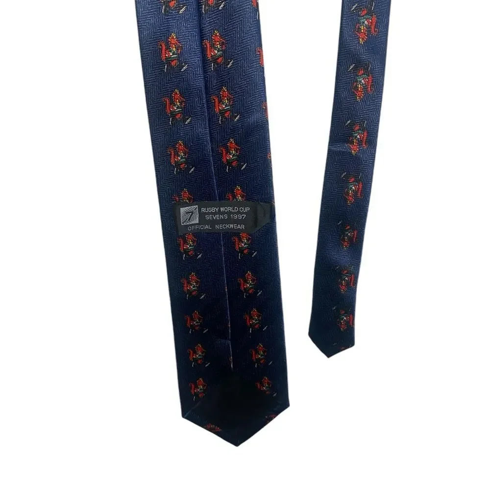RUGBY World Cup 1997 Official Neckwear Mens Navy Blue Tie